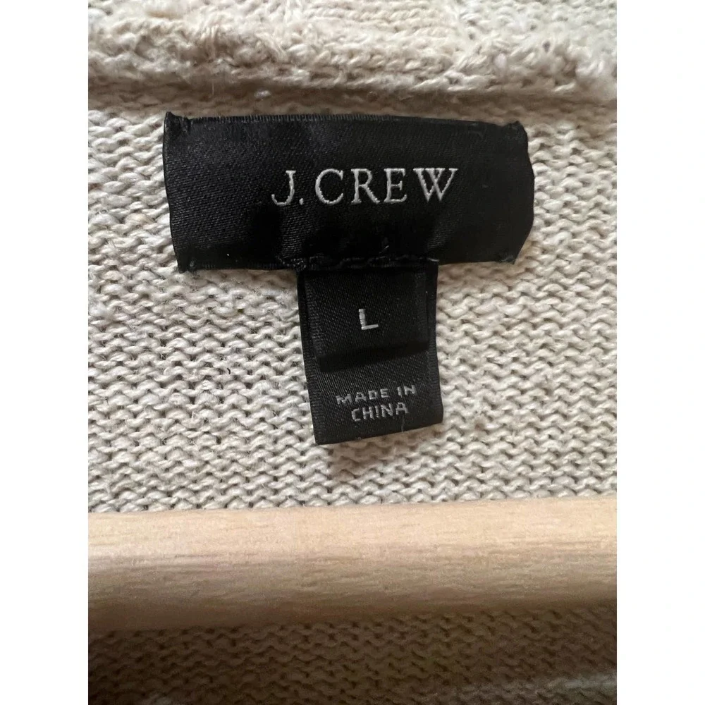 J.Crew Striped Knit Hooded Henley Sweater Kangaroo Pocket L Nautical Preppy